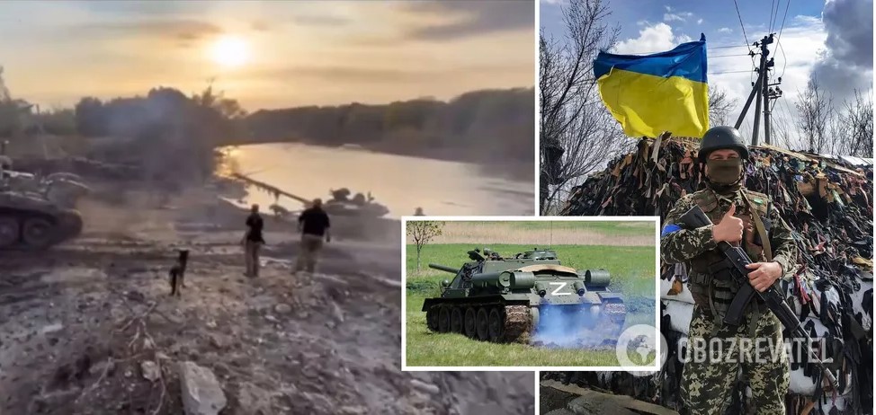“Від ЗСУ ніде не сховатися”: українські захисники затрофеїли танк окупантів, який ті втопили в річці. Відео