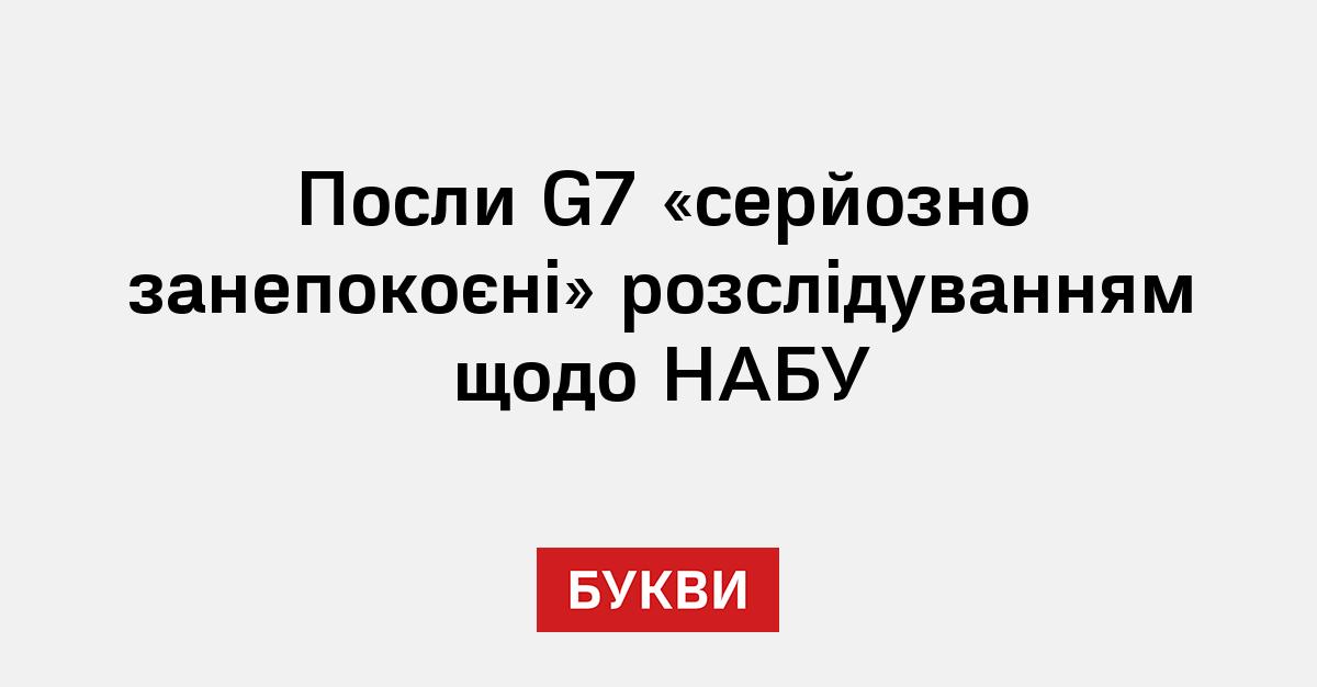 Посли G7 «серйозно занепокоєні» розслідуванням щодо НАБУ