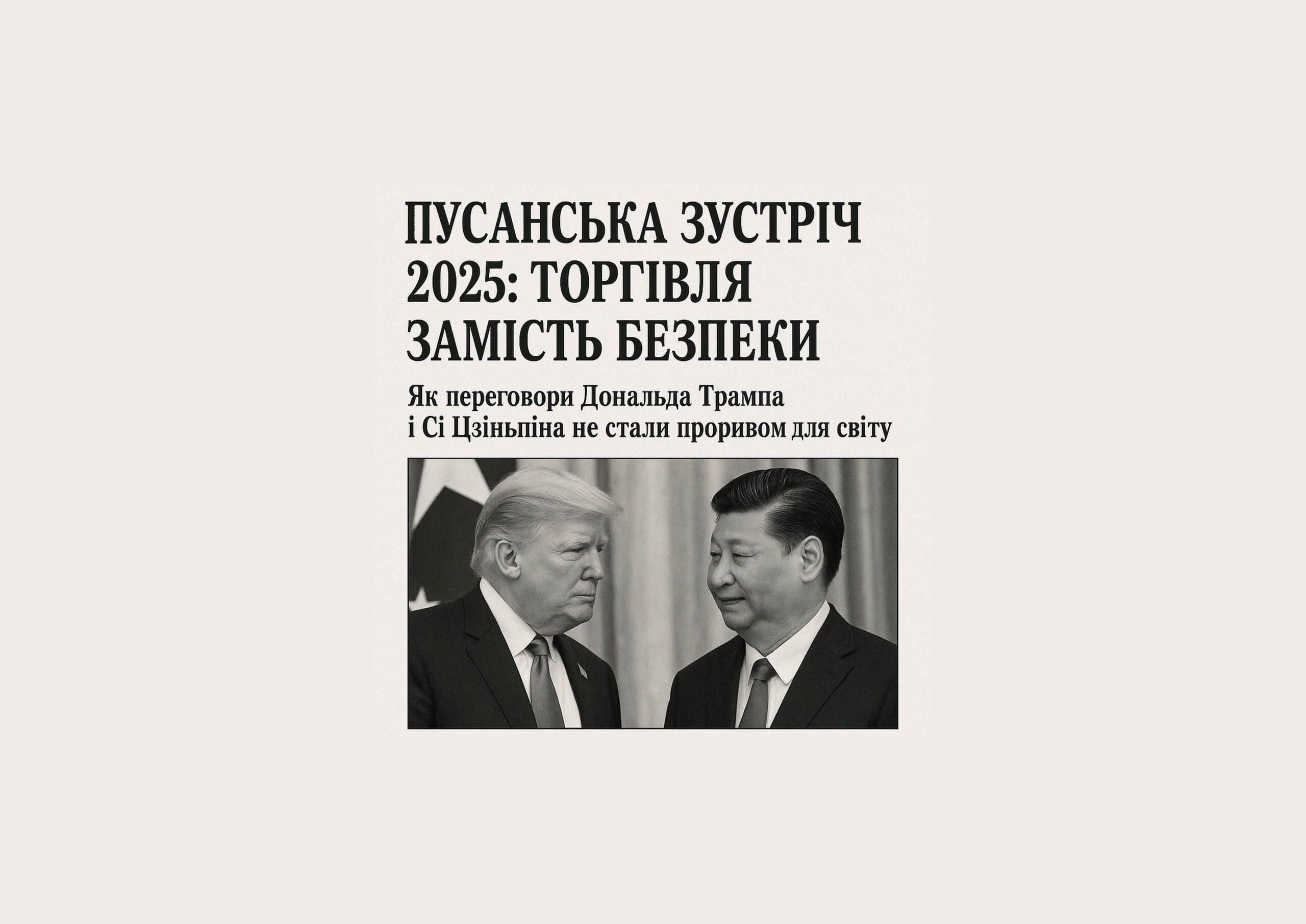 Пусанська зустріч 2025: торгівля замість безпеки
