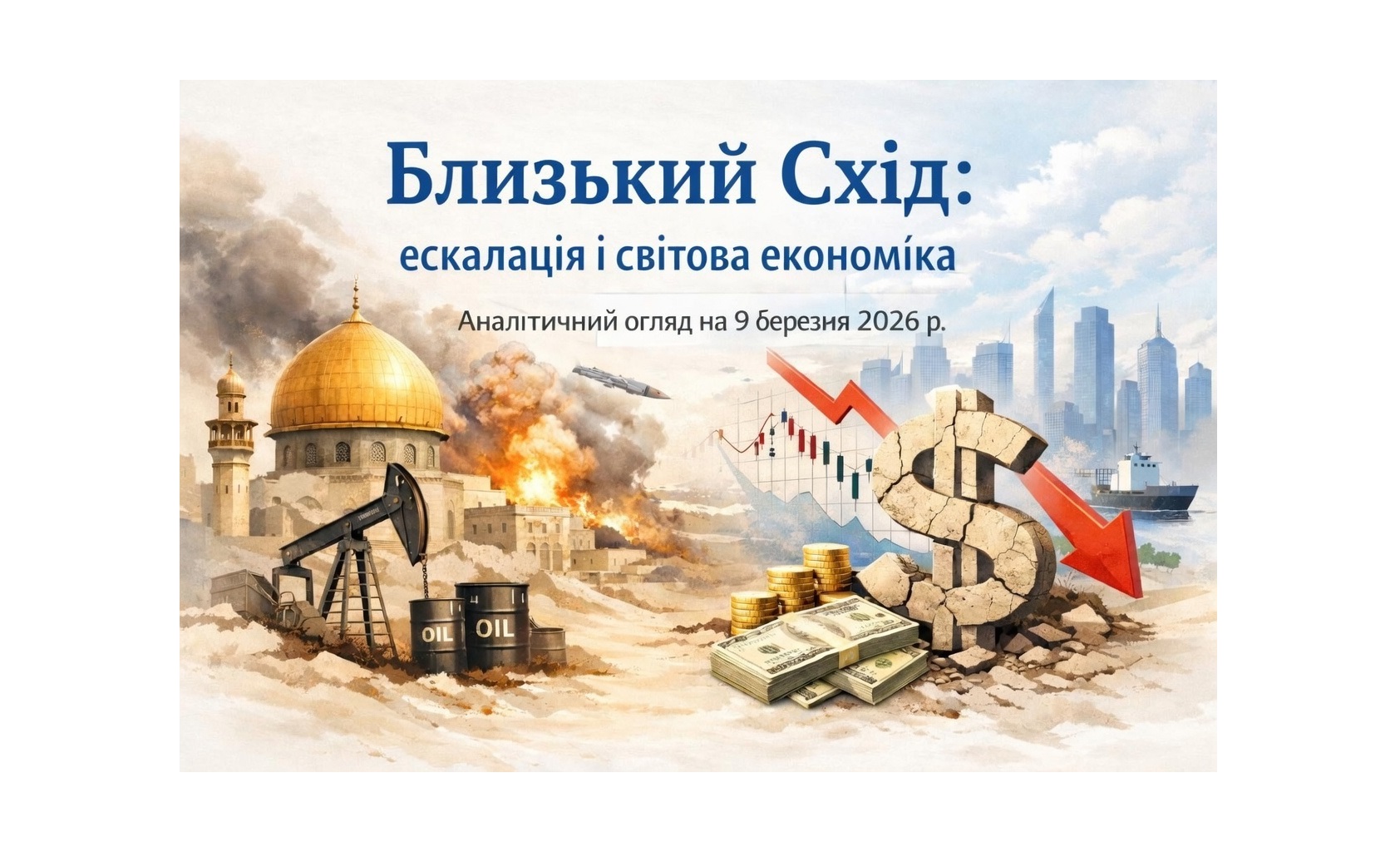 Ескалація на Близькому Сході, інформаційні маніпуляції та реальні ризики для світової економіки (станом на 9 березня 2026 року)