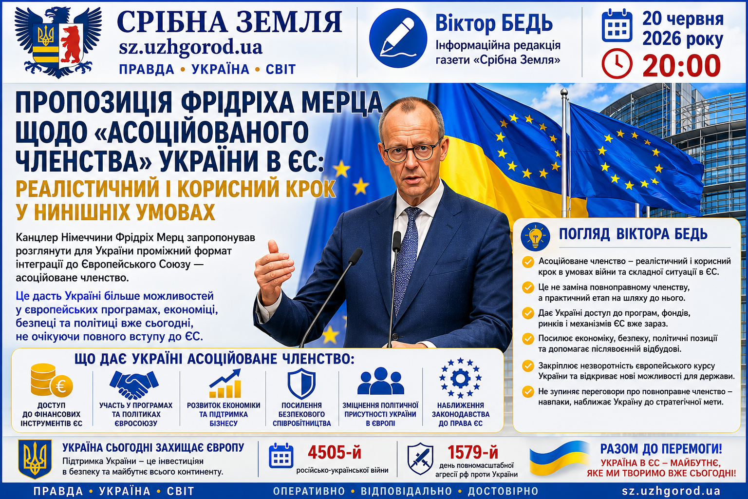 🇪🇺 ПРОПОЗИЦІЯ ФРІДРІХА МЕРЦА ЩОДО «АСОЦІЙОВАНОГО ЧЛЕНСТВА» УКРАЇНИ В ЄС: РЕАЛІСТИЧНИЙ І КОРИСНИЙ КРОК У НИНІШНІХ УМОВАХ
